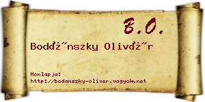 Bodánszky Olivér névjegykártya