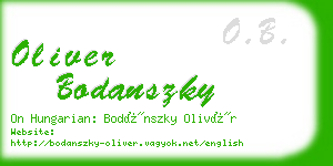 oliver bodanszky business card